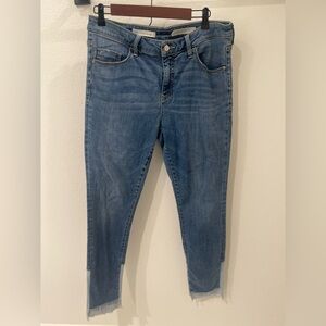 Pilcro Script Step Hem Patch Skinny Jeans 32